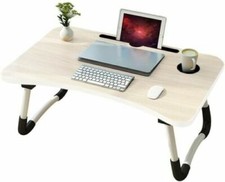 X Plateau De Bureau Pliable Tablette Table Pc Fente Tasse Bois DFH