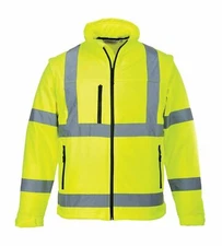 Portwest US428 Hi-Vis Reflective Softshell Waterproof Safety Work Jacket ANSI