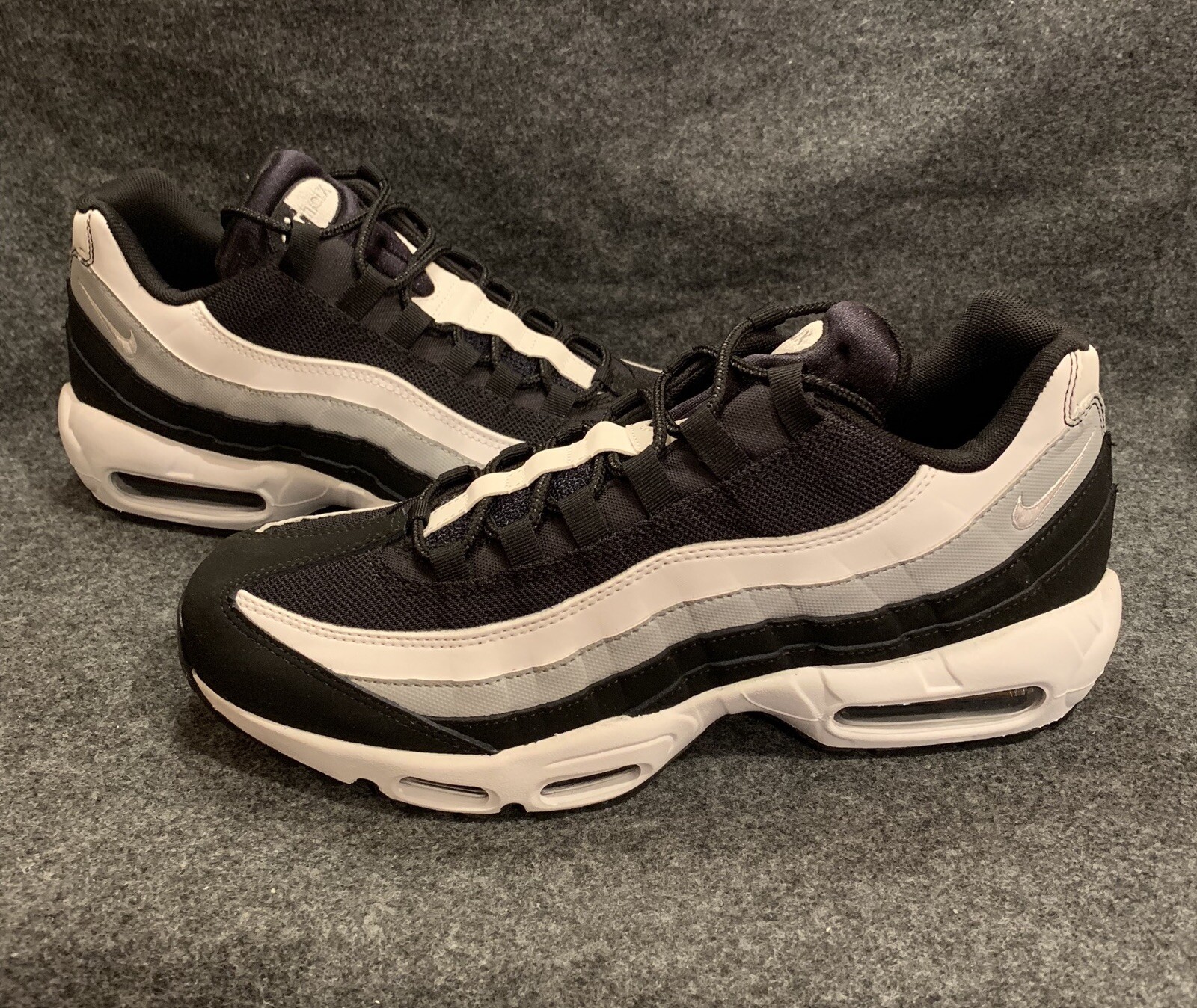 Men's Nike Air Max 95 Essential Black Black Black White Wolf Men's Nike Air Max 95 Essential Black Black Black White Wolf