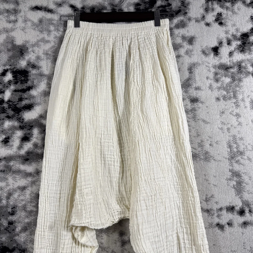 Nuevos Pantalones Harén Mujer Talla XS/S Marfil Gasa Bohemio Lagenlook Hippie Foto 3 de 4