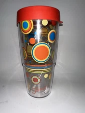 Tervis Fiesta Poppy Dots 24 oz Tumbler with Straw Lid (no Straw) New