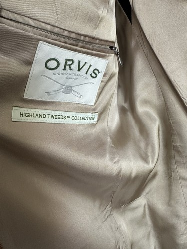 ORVIS mens blazer sport coat 40L Highland Tweeds Central Highland Single Malt - Picture 3 of 7