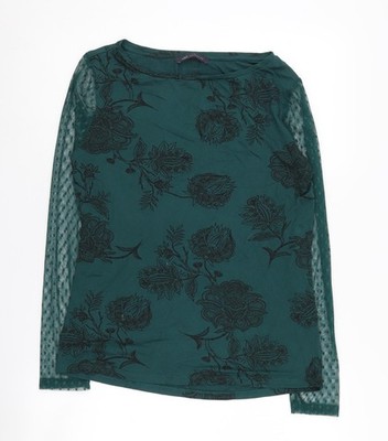 Grüne geblümte Bluse von Marks and Spencer UK 12