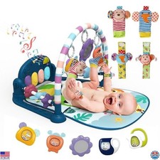 dearlomum Baby Play Gym - Colorful Piano Tummy Time Mat with 5 Toys  4 Socks
