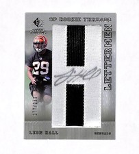 2007 SP Rookie Threads Leon Hall 117/250 Auto Letter Patch Card Bengals . rookie card picture