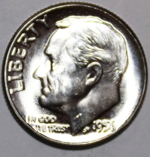 1956-P Roosevelt Dime - BU - #8978D - Stock Photo - FREE SHIPPING