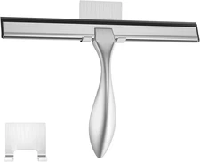 Shower Squeegee Stainless Steel Bath Squeegee for Shower Glass Doors Bathroom Wi