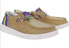 Hey Dude Wendy Funk Mardi Gras Women's 9 Gold Multicolored Lightweight Shoes