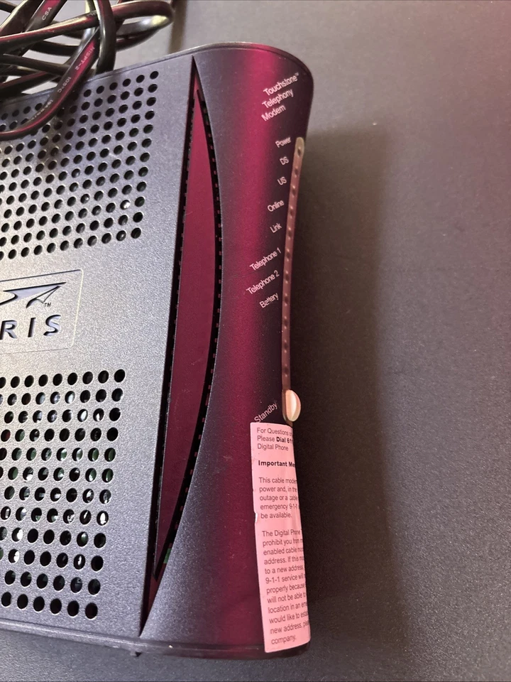 Arris Touchstone TM402P/110 Telephone VOIP Cable Modem w/AC Cord Works! [1187] - Image 3 of 4