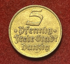 Danzig 5 Pfennig 1932 AU Aluminum-Bronze Coin KM#151 T10835