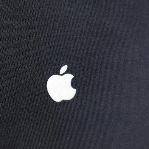 Apple Jacket Mens Small Black Full Zip Sweatshirt Logo Tech Employee Bomber Coat image 3