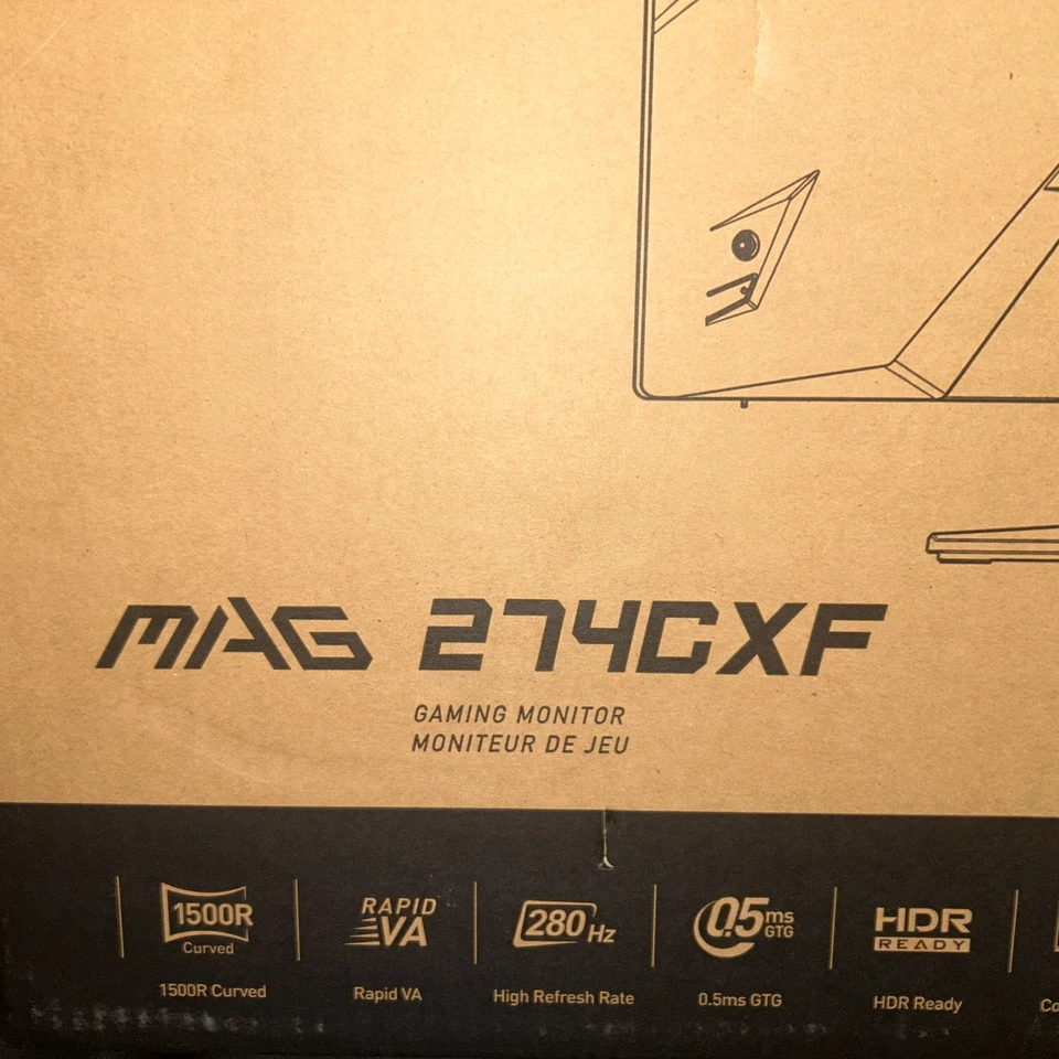 MSI MAG 274CXF 27" Curved HD 180Hz Refresh Gaming Monitor in Black -  - Image 3 of 4