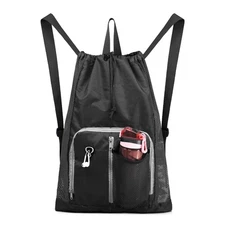 BeeGreen Drawstring Mesh Backpack for Swim Sports Workout Gym Gear Gifts Bag ...