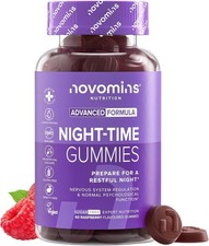 Novomins Night Time Gummies Sugar-Free Sleep Aid with Magnesium L-Theanine Vitam