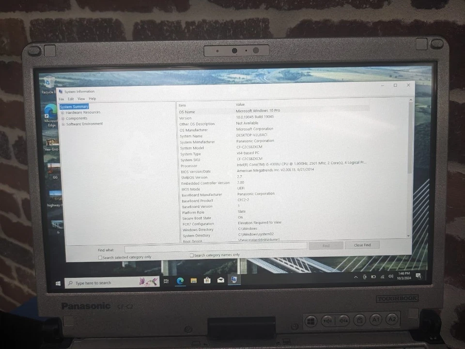 Disco duro Panasonic CF-C2 Core i5 8 GB RAM 256 GB MK2 WIN 10 PRO Foto 4 de 4