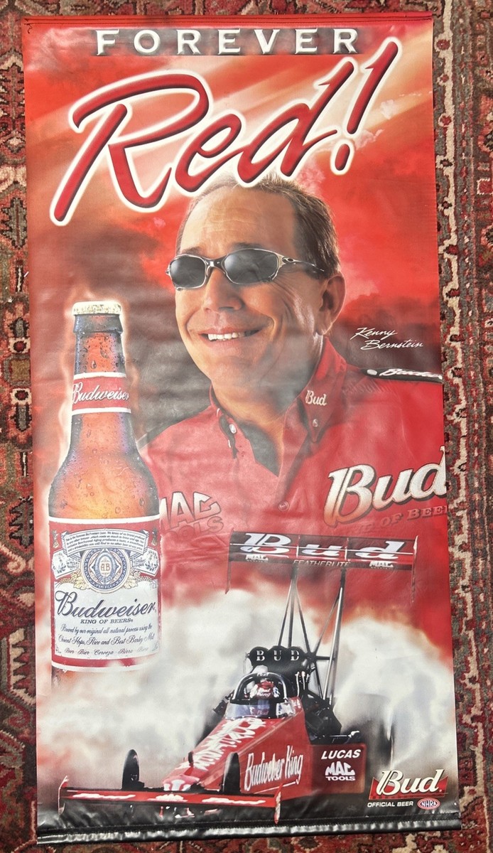 Vtg. Kenny Bernstein, Budweiser, Banner NHRA, Top Fuel, Vinyl