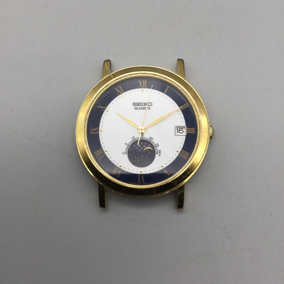Reloj Vintage Seiko Fase Lunar Hombre 34mm 6F22-6029 ROTO PARA REPUESTOS O REPARACIÓN Foto 2 de 4