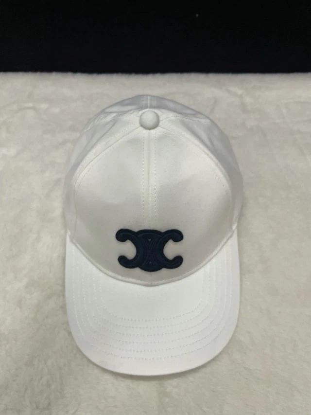 Berretto da baseball unisex regolabile Celine Triomphe bianco Nuovo