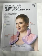 Sharper Image Aromatherapy Plush Neck & Shoulder Wrap Filled w Natural Herbs E1