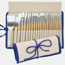 CONDA Paint Brushes Set of 24 Different Shapes Ergonomic Professional Wood