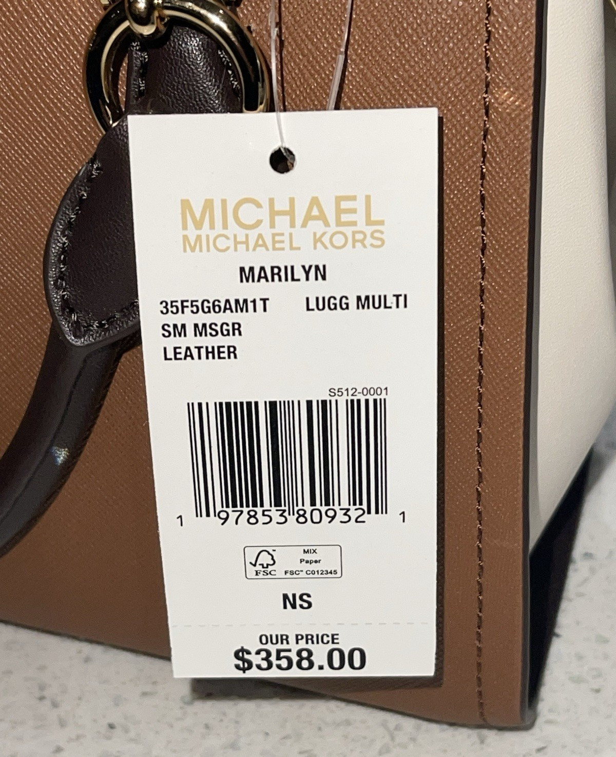 MICHAEL KORS MARILYN SMALL MESSENGER CROSSBODY SATCHEL BAG MK LUGGAGE BROWN GOLD thumbnail 13