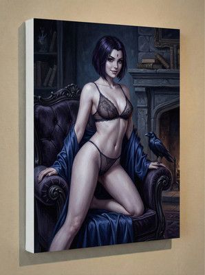 Raven Teen Titans Canvas Print 12x16 - Vintage Retro Pin-Up Wall Art Decor