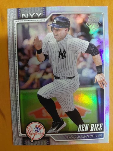 2026 Topps Series 1 Ben Rice Rainbow Foil New York Yankees Baseball Card #133