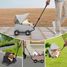 4 Wheels Pet Stroller Foldable Pick Up Express Deliveries Cloth Pet Car
