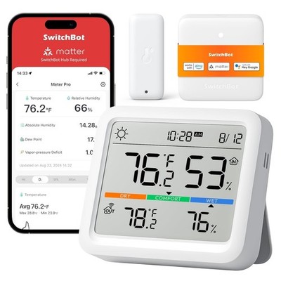 SwitchBot Meter Pro, Digital Hygrometer & Thermometer - Wireless Indoor Temperat