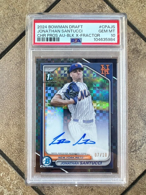 Jonathan Santucci 2024 First Bowman Chrome Black X-Fractor Auto /10 PSA 10
