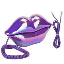 Zunate Electroplate Creative Lip Telephone, Fashionable Funny Multi-Functiona...