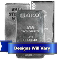 100 Troy oz Generic Silver Bar .999 Fine Secondary Market 66.72 per troy oz