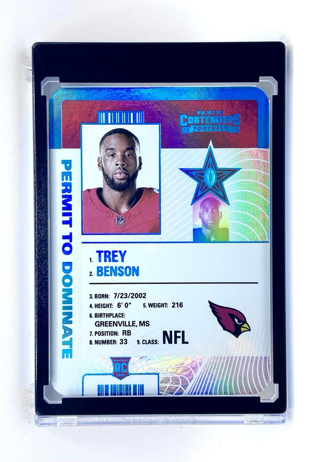 2024 Panini Contenders Trey Benson Permit To Dominate Case Hit SSP RC #33