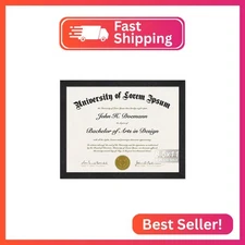 A PLUS MAX Black 8.5 x 11 Frame, Engineered Wood Frame with Wood-grain for Displ