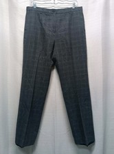 Pendleton Women's 12 Gray Plaid 100 Wool Pants Straight Leg Lined Career School