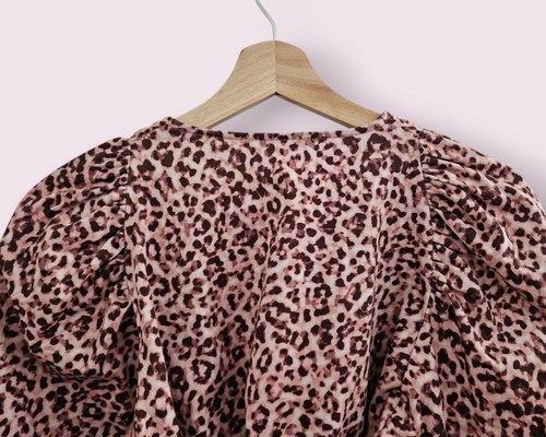 SHEIKE Instinct Animal Print Top SIZE 16 PINK Balloon Sleeves - Picture 10 of 12