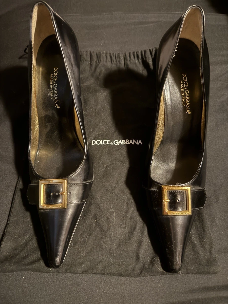 Escarpins Dolce & Gabbana En Daim Noir Cloutés - Pointure 37 (US 7), Talons Aiguille, Neufs Sans Boîte