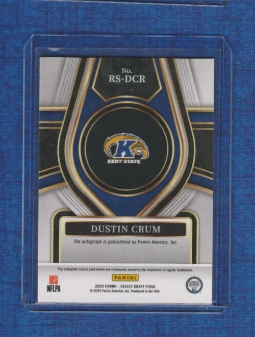 2022 Panini Select Draft Picks AUTO # RS-DCR Dustin Crum Ottawa Redblacks - Image 2 of 2
