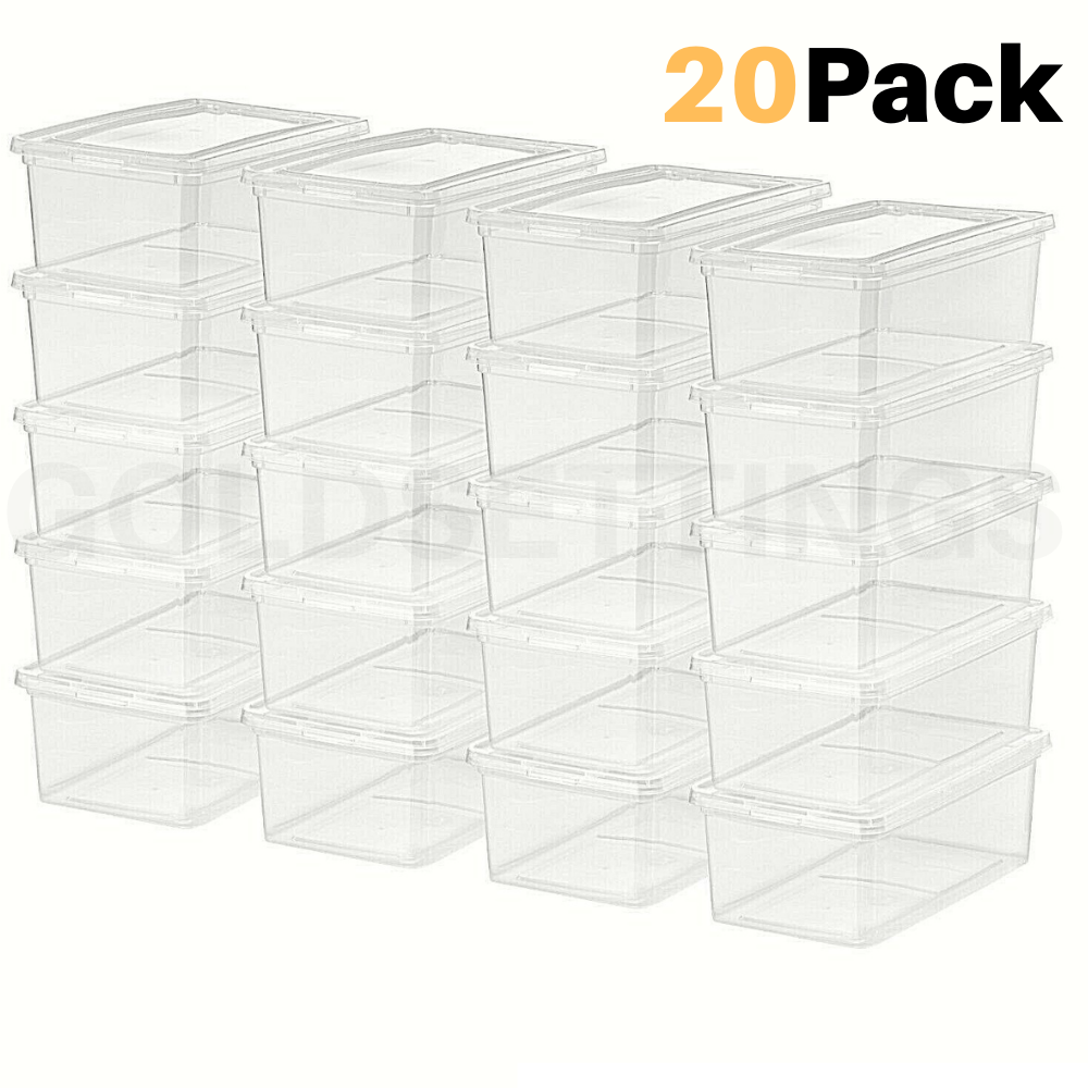 5Qt Clear View Storage Boxes Bo containers Max 64% OFF Bin Stackable Plastic Selling and selling