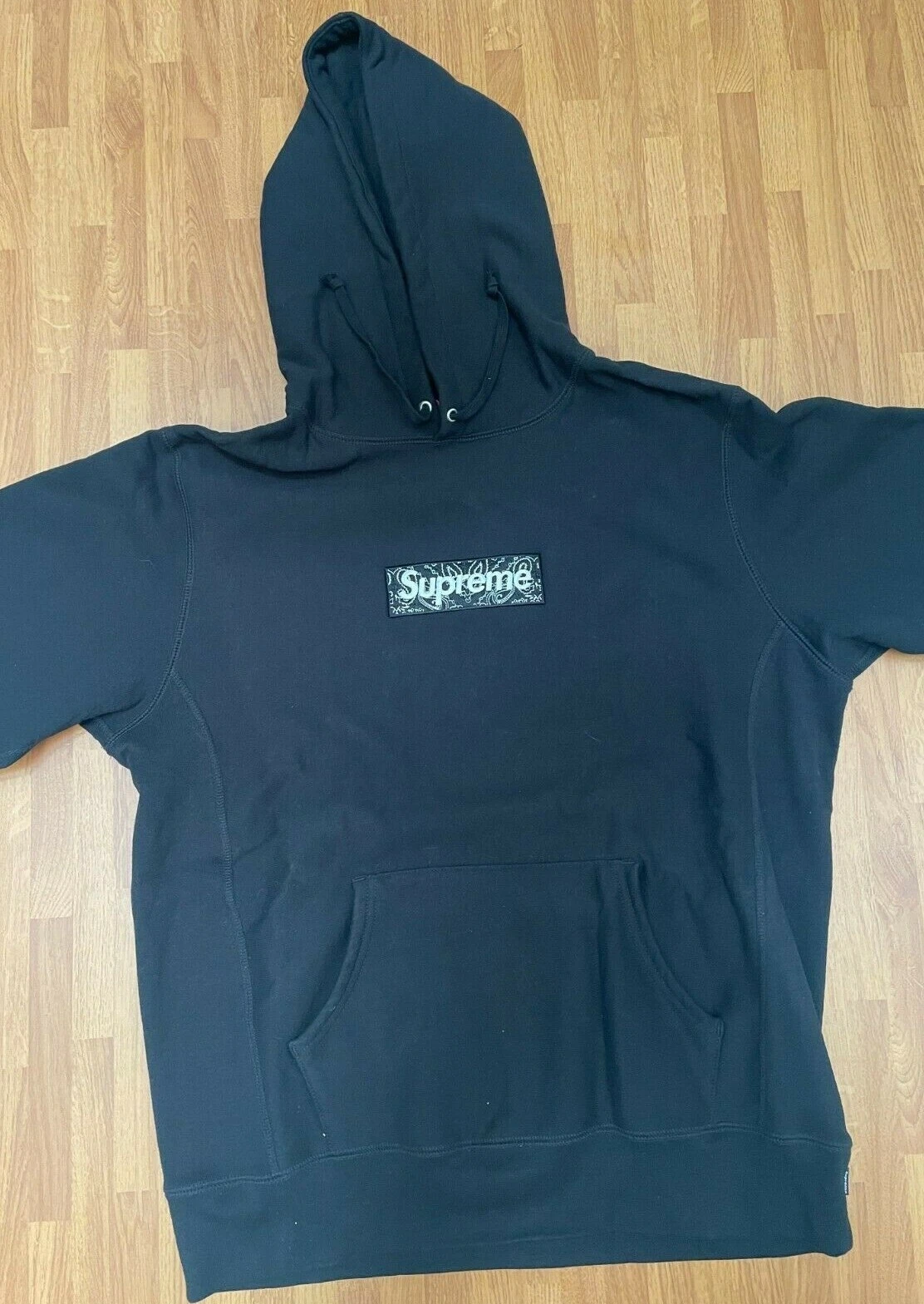 Sweat shirt à capuche logo boîte Supreme Bandana noir taille GRANDE LIVRAISON GRATUITE