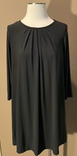 Tiana B. L Black Quiet Luxury Gathered Neck Sheath Dress W Long Sleeves