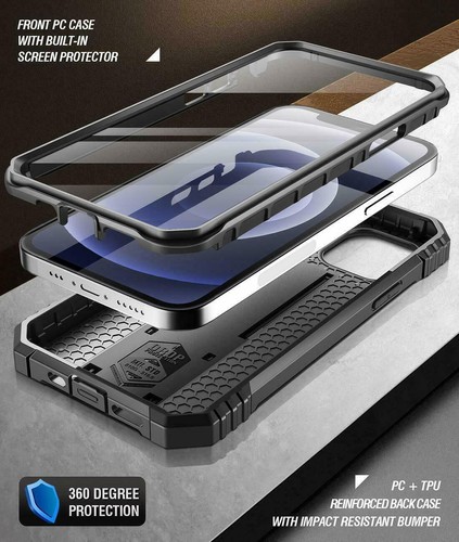 Case For iPhone 12/12 Pro 6.1 inch Shockproof Dual Layer Phone Cover Black - Picture 5 of 7