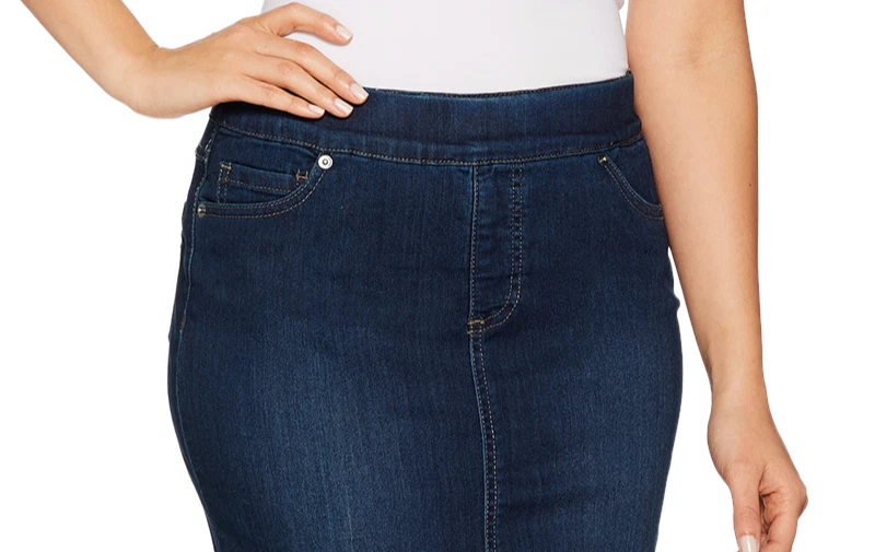 Women with Control My Wonder Denim Pull-On Skirt Indigo Size Reg 2 A292380 QVC J - Imagem 2 de 4