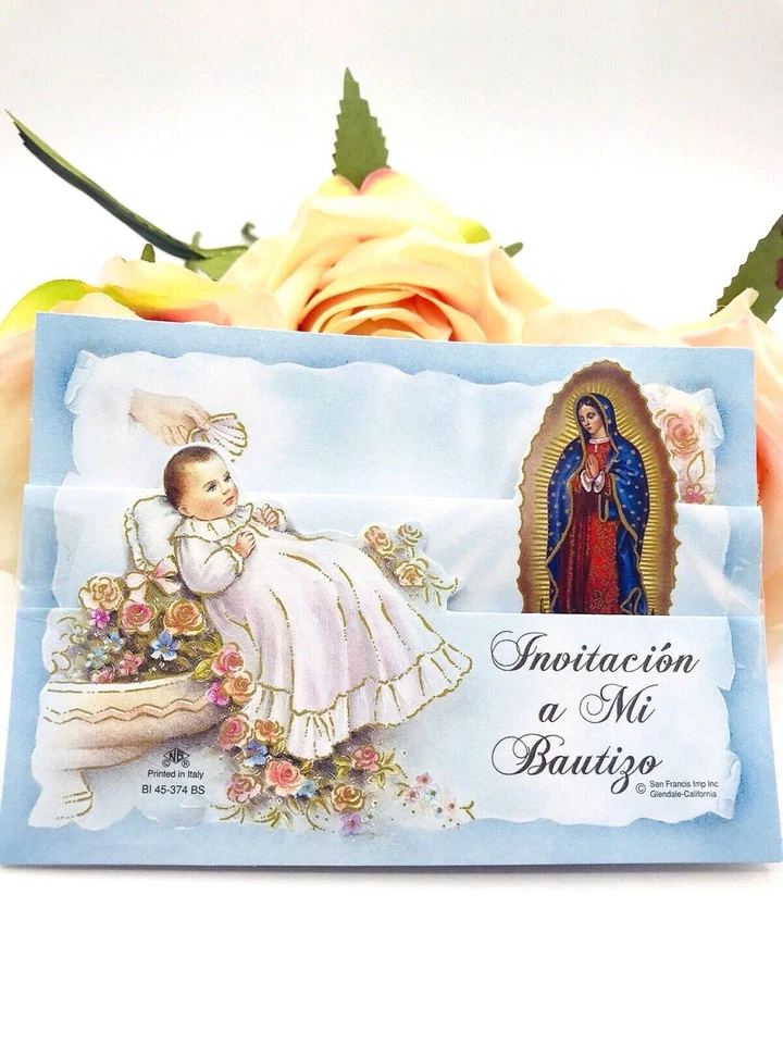 20 Invitaciones Para Bautizo + Sobres Invitaciones Bautismo Español Bautizo Foto 3 de 4