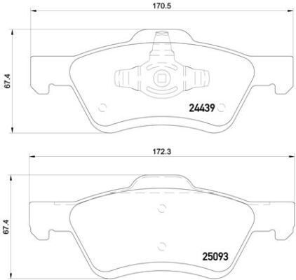 Brembo P 24 159 Bremsbelagsatz, Scheibenbremse FüR Ford Ford Usa Mazda-image