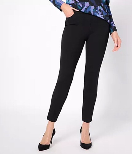 Isaac Mizrahi Live! Pantalons Cheville En Ponte Tricot Petite Rio Bleu