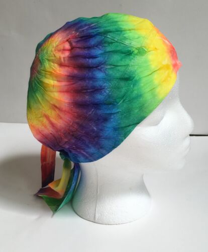 *New* Handmade, Tie Dye Biker Skull Cap, Doo Rag, Bandana, 30 Years Experience! - Picture 4 of 5