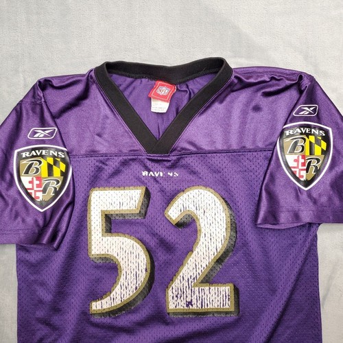 Vintage Baltimore Ravens Jersey Kids XL Purple Ray Lewis 52 Reebok NFL Players - Picture 5 of 11