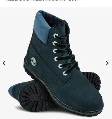 TIMBERLAND PREMIUM 6 INCH WP BOOT Green Women 6.5 Nubuck Leather Girls 5