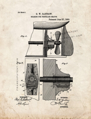 Bearing For Propeller Shafts Patent Print Old Look